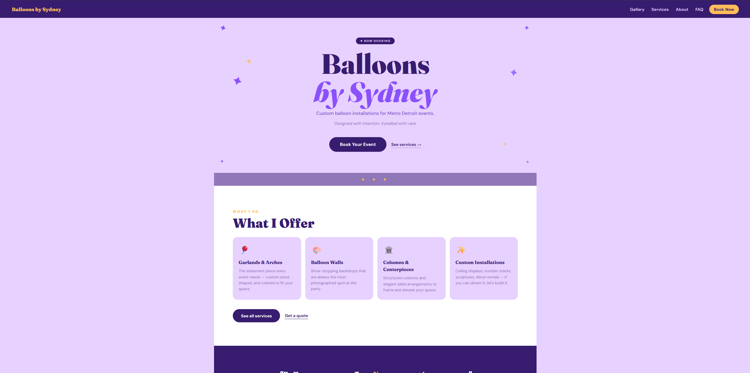 Balloons by Sydney website screenshot